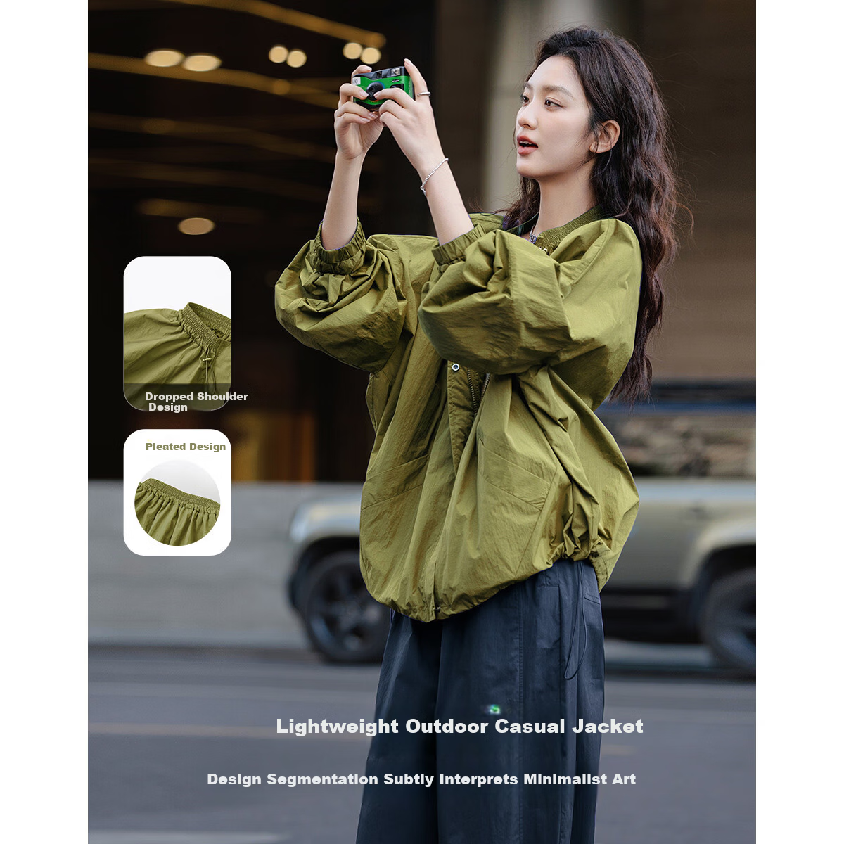 Demana Casual Easy-Care Spring Autumn Lightweight Outdoor Design Loose Fit Drop Shoulder Petite Slimming Women's Jacket