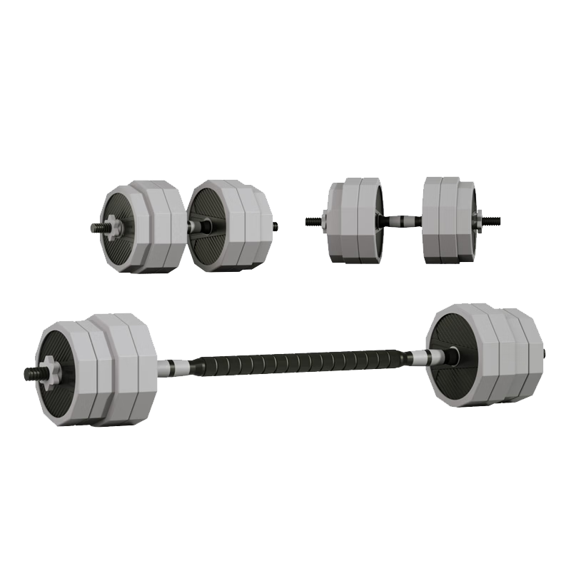 JD Original Dumbbell And Barbell Combination Set 20KG, Thickened Rubber-Coated Adjustable Detachable Colorful Ring Versio