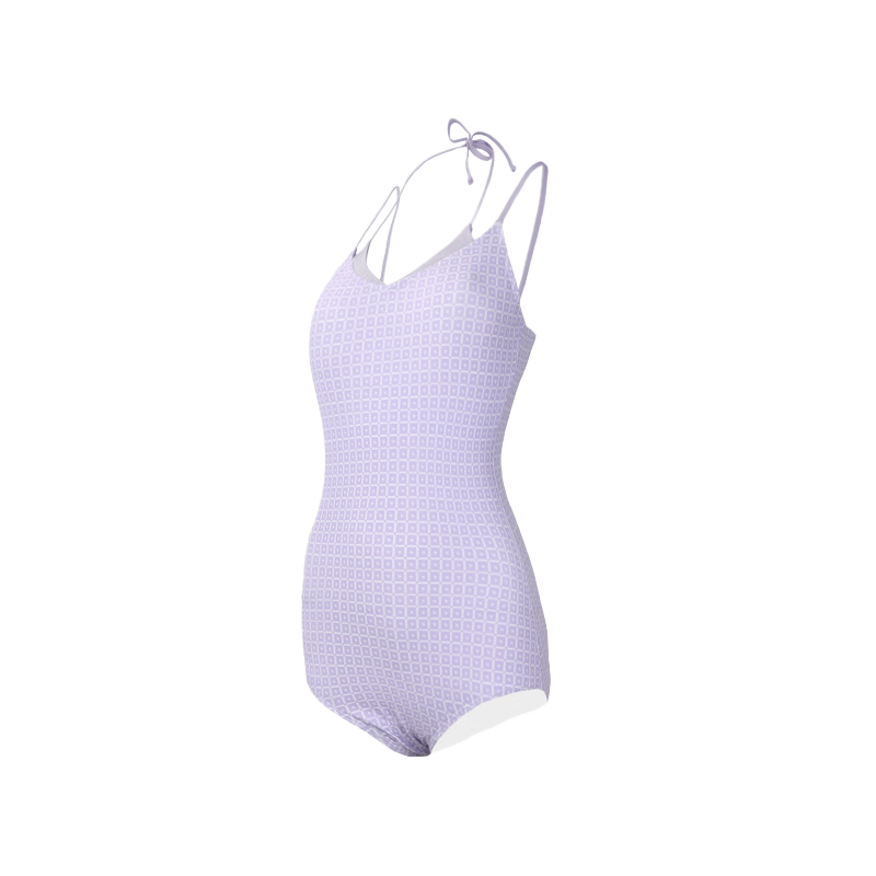 Keep Women's One-Piece Triangle High-End Two-Piece Style Swimsuit for Hot Springs Swimming 400 Purple XL