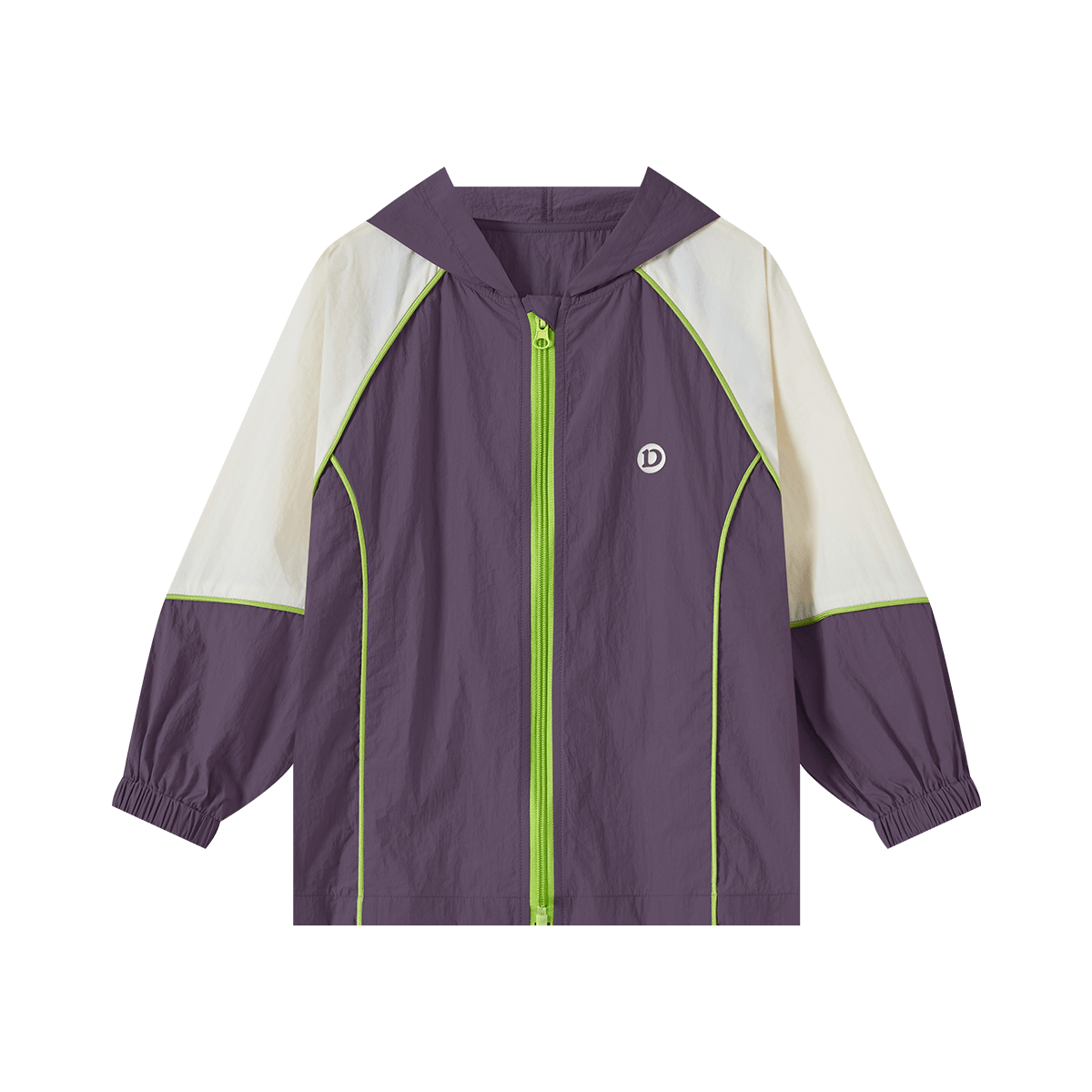 Duoduo Boys 2026 Summer Lightweight Hooded Sun Protection Jacket Outdoor Portable Breathable UPF50+ Colorblock Kids Sports Coat
