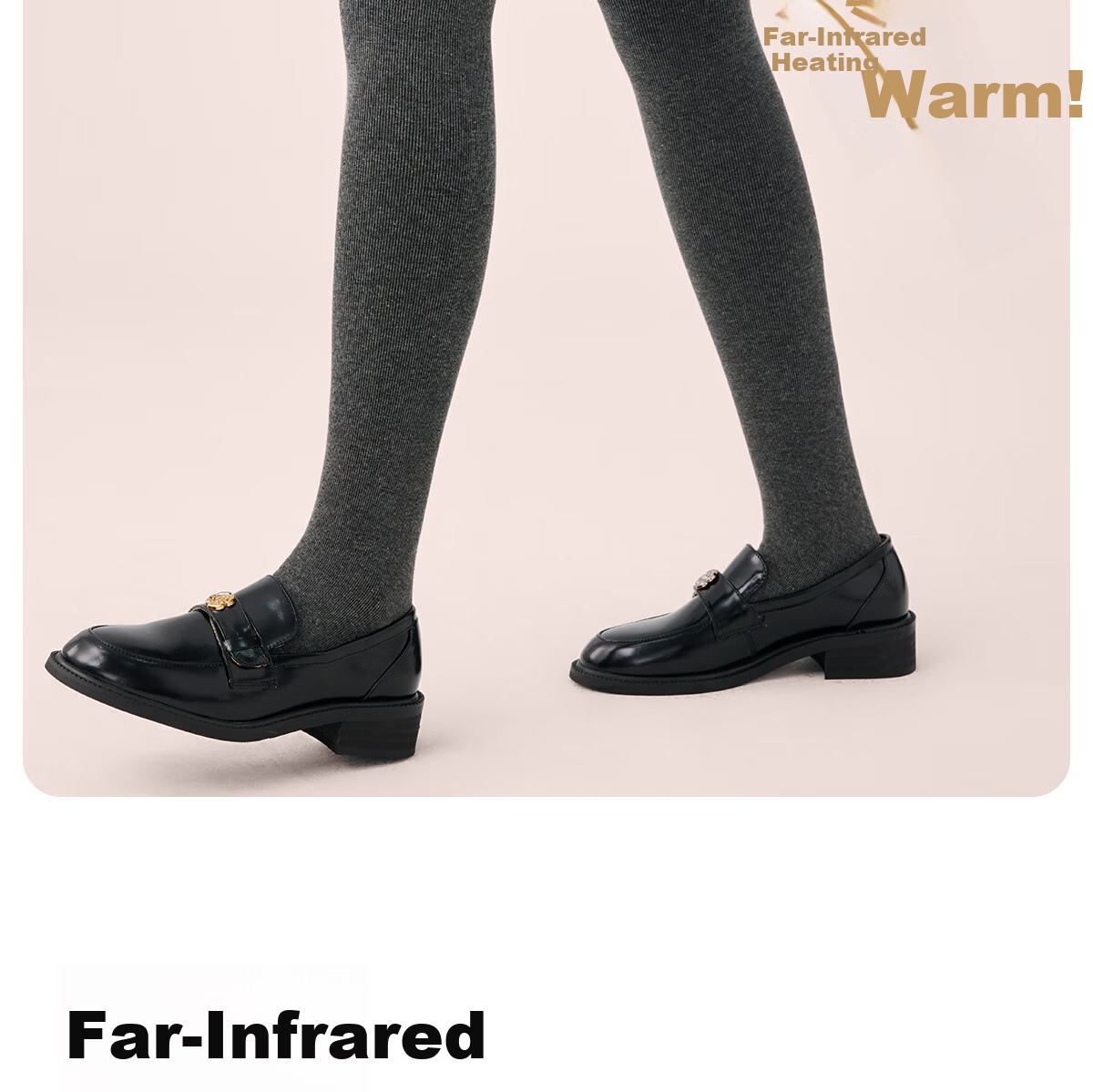 BONAS 26 New Women's Leggings with Fleece Lining, Bare-Leg Effect, Autumn And Winter Cotton Vertical Striped Thick Warm Slimming Tights 7