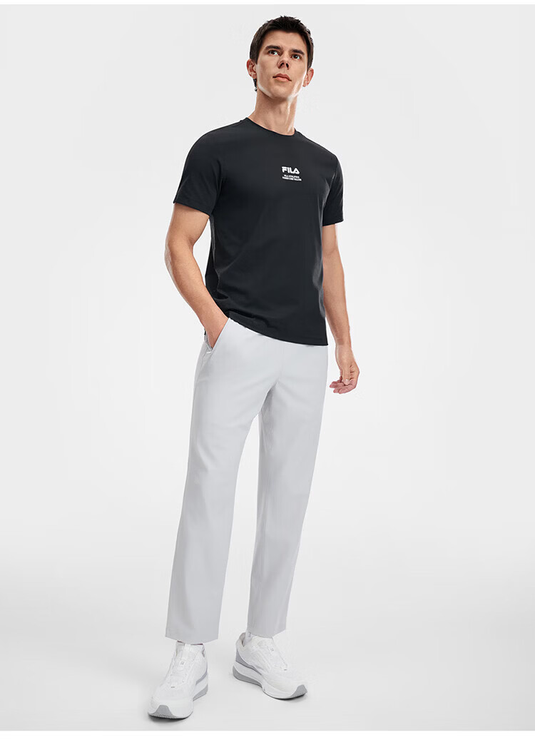 FILA Official Men's Knitted Long Pants 2026 Summer Cooling Sun Protection Fitness Straight-Leg Sports Pants 31