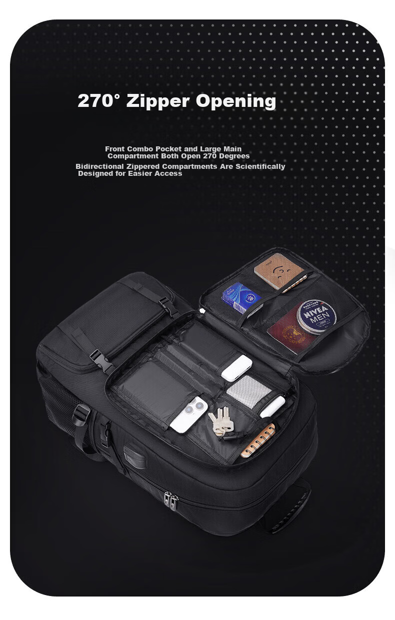 JEEP Men's Large Capacity Travel Backpack Commuter Business Short Trip Laptop Bag Outdoor Hiking Backpack 11