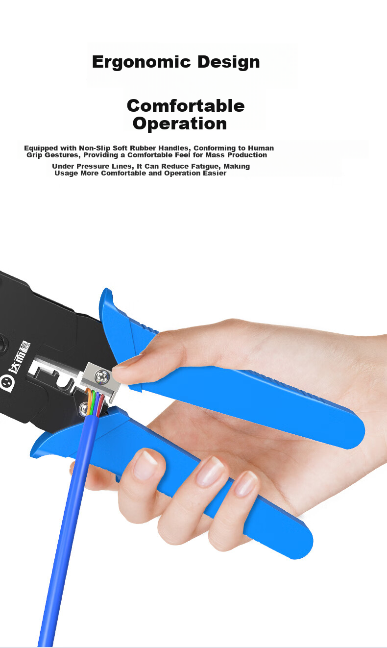 DOREWIN Cat7 Cat8 Network Cable Crimping Tool Set, V-shaped Clip RJ45 Punch Down Crimper for 5/6/7/8 Category Ethernet Connectors 7