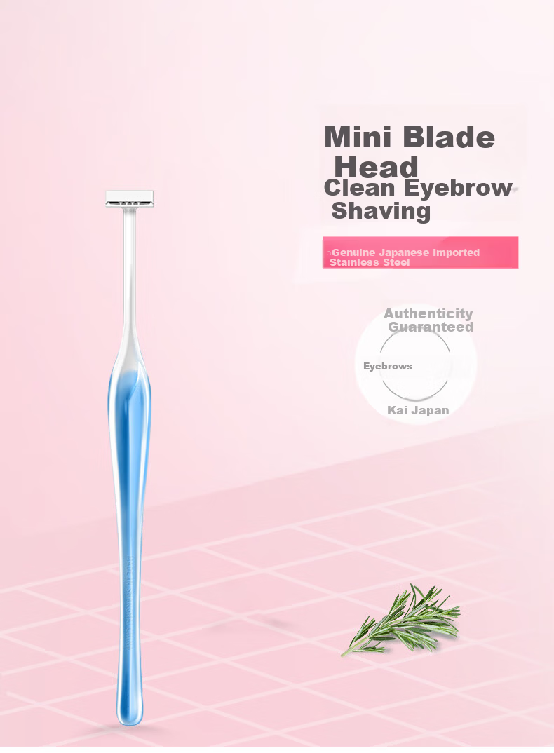 KAI Women's Mini New T-Shaped Eyebrow Razor with Protective Net, Precision Trimming, Compact and Handy (3 Pieces) 1