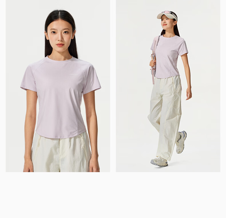 Penguin [Han Yutong Edition] Camel Collaboration Slim Fit Waist T-Shirt Cooling Sun Protection Quick-Dry Slimming Short Sleeve N038 29