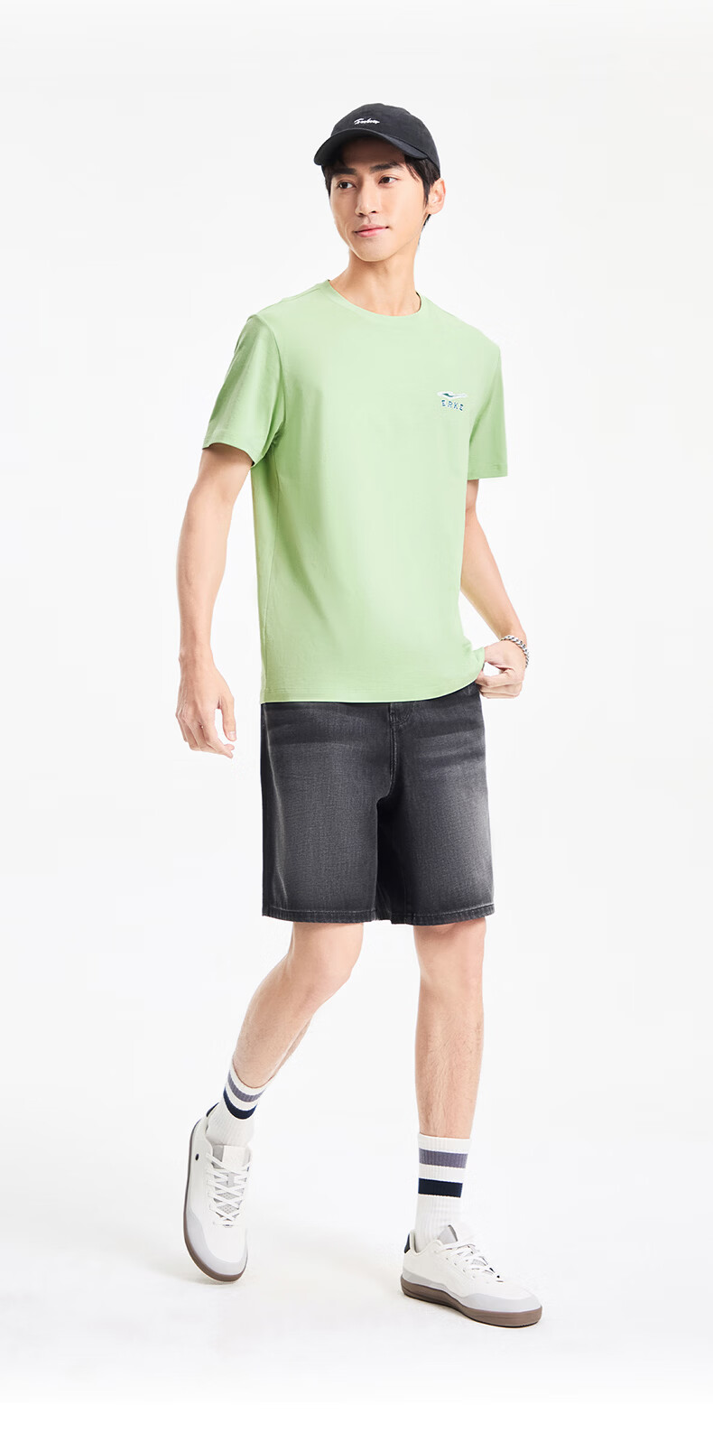 Erke Men's Short Sleeve T-Shirt Summer Casual Outdoor Sports Crew Neck Knit Tee Loose Fit Trendy Top 15