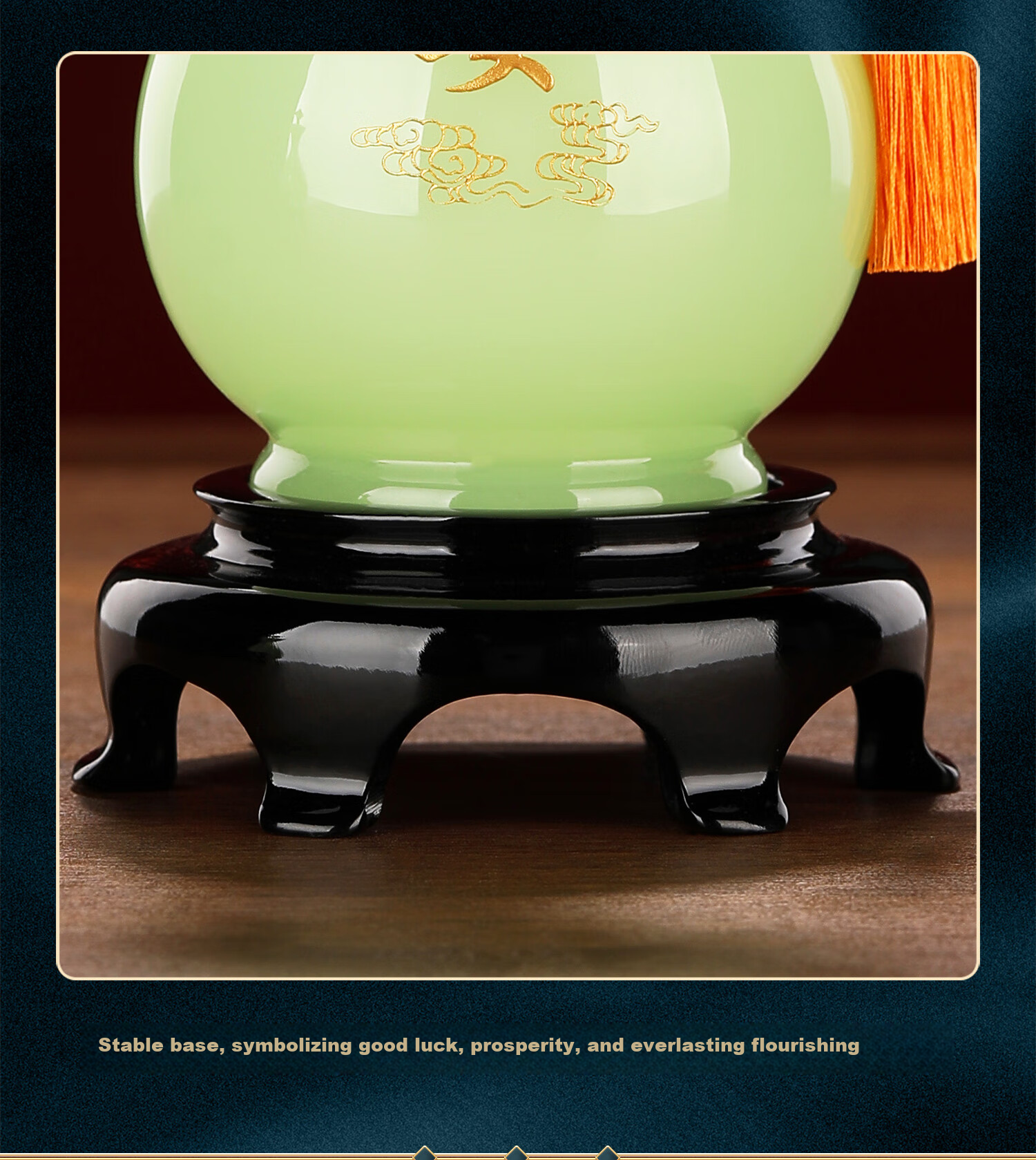 Heshengtang Ruyi Glass Flower Vase Ornament Luxury Living Room Entryway TV Cabinet Decoration Wedding Housewarming Opening Gift 8