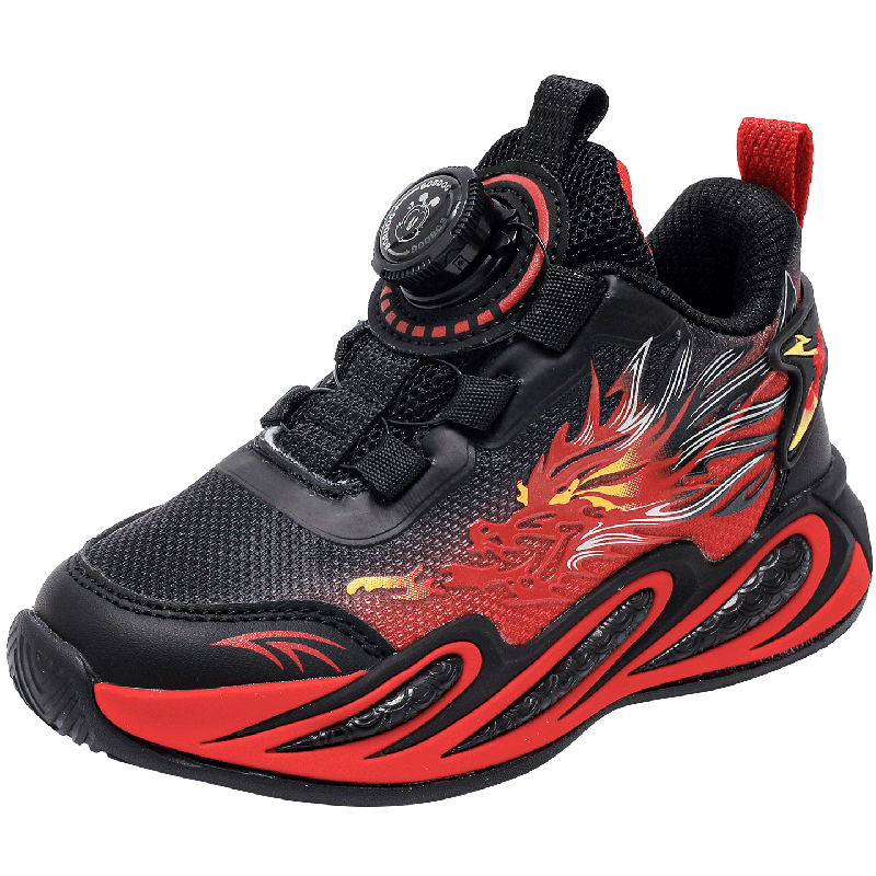 Babu Bean Boys Casual Fashion Dad Shoes Autumn Soft Sole Kids Sports Shoes 102553085 Black/Red Size 29