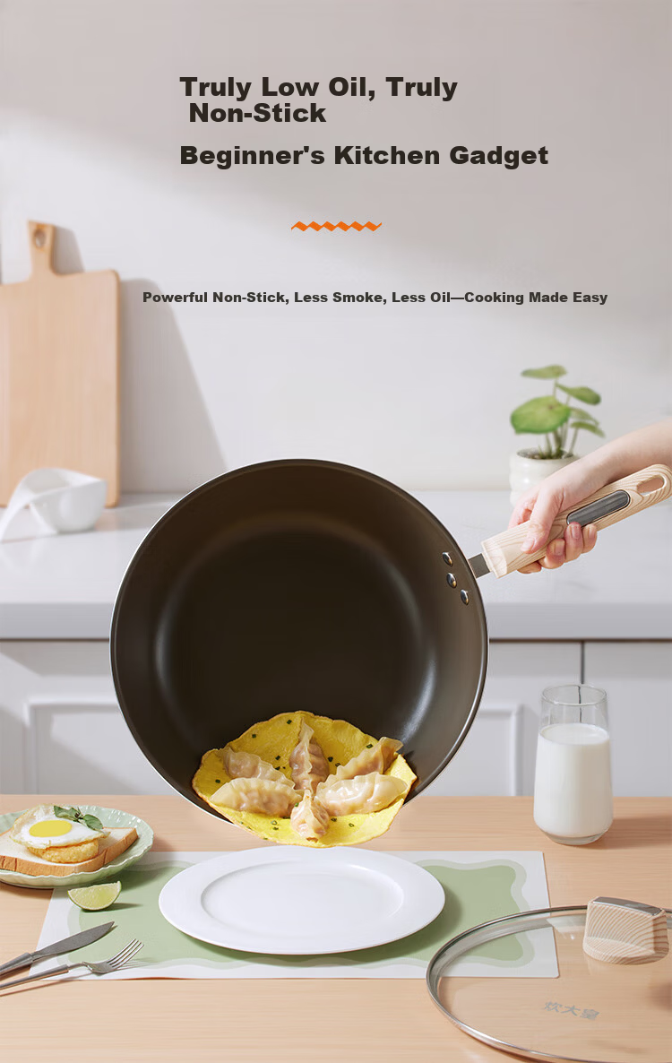 Chuida Huang Qingyu Oil-Concentrating Non-Stick Frying Pan Easy to Clean Lightweight 32cm for Induction Cooker and Gas Stove QY32CG 1