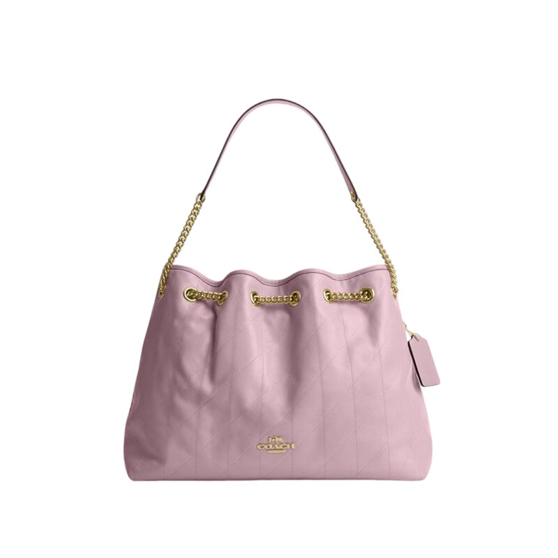 COACH [Brand Direct Supply] Women's Quilted Detail EVELYN Shoulder Handbag Chain Bag Carnation Pink CDR00