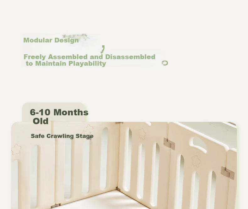 BG-BABYGO Star Moon Playpen Baby Indoor Floor Mat Protective Fence Living Room Baby Gift 10