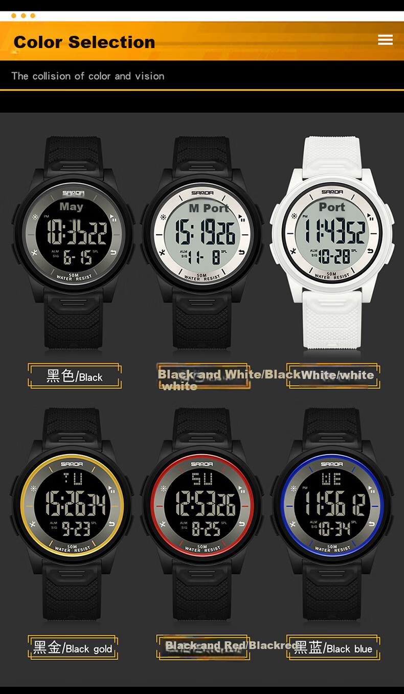 GEORGCOUNT Men's Watch for Students, Teen Boys, Junior High and High School, Multifunctional Waterproof Luminous Children's Digital Watch 7
