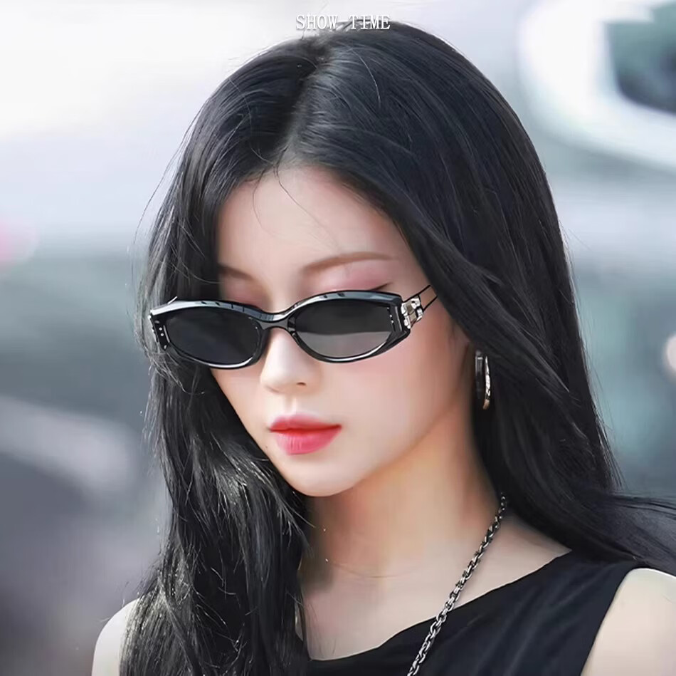 Boshide Polarized Vintage Cat Eye Sunglasses High-End Slimming Square Round Face Black Frame Gold Temples 1