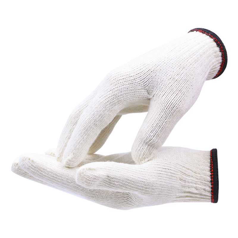 Maozheng Cotton Work Gloves, 24 Pairs, Reinforced And Thickened Cotton Yarn, Wear-Resistant And Non-Slip, for Construction Work, Tug of War Protection, with Black Edging