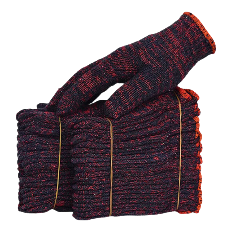 Maozheng Cotton Work Gloves, 24 Pairs, 1.3kg, Thick Cotton Yarn, Wear-Resistant, Non-Slip, for Work And Labor, Dirt-Resistant Red, Full Weight