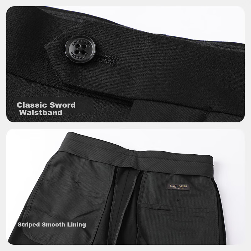 Langdeng Business Men's Formal Dress Pants Spring Autumn New Easy-Care Straight-Leg Commuter Suit Trousers for Men