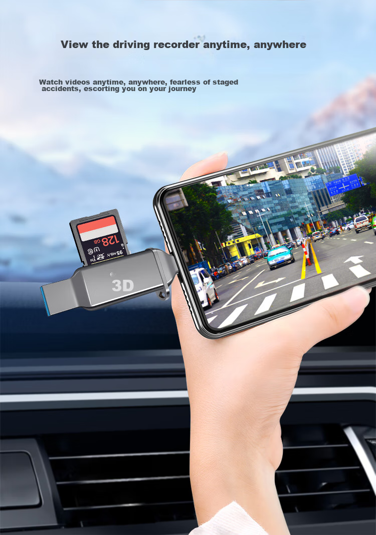 Chuanyu [Dual Card Dual-Read] USB3.2Gen1/TypeC High-Speed SD/TF Multi-Functional Computer/Apple/Android Phone Camera Drone Pocket Card Reader 5