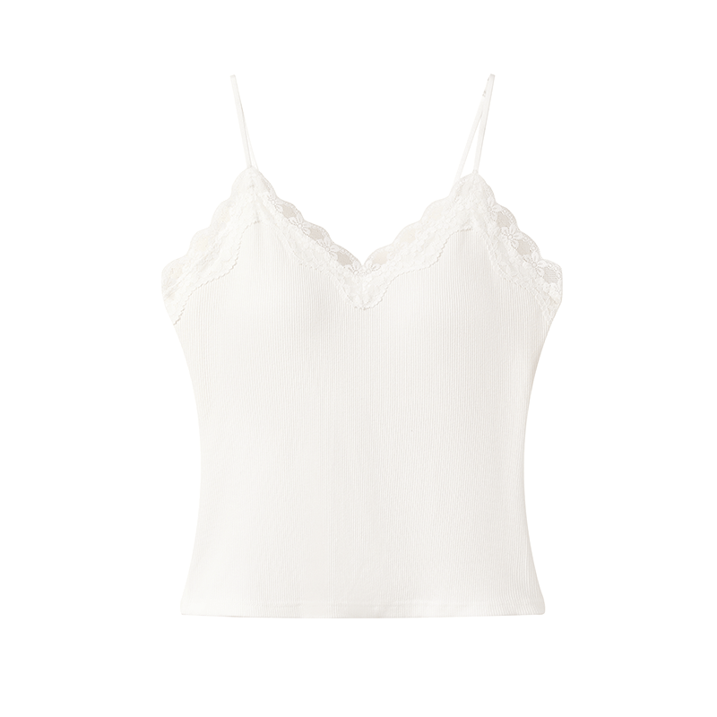 Fenteng Women's Lace V-Neck Camisole Vest Bra-Free 2026 New Style Side Coverage Versatile Base Layer Underwear Outerwear