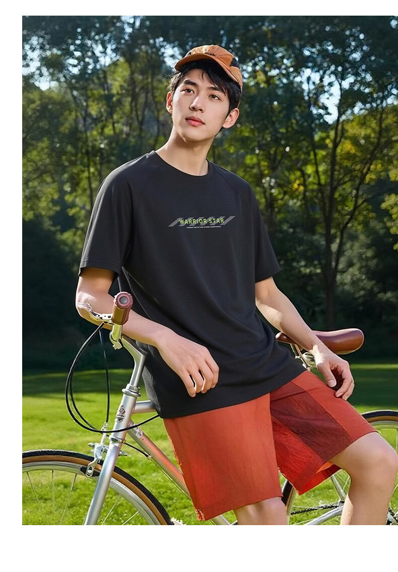 Warrior Men's Cotton Feel Casual Short Sleeve T-Shirt Loose Fit Crew Neck Sports Fitness Summer Top 14