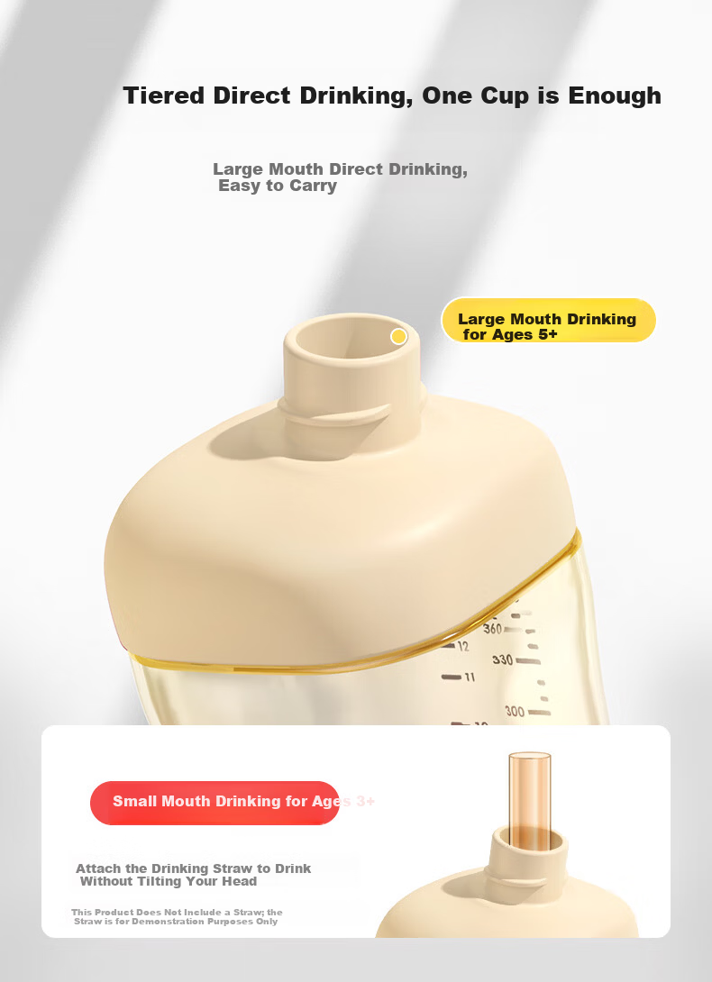 Ennino Baby Milk Cup Children's Water Cup with Measurement PPSU Drinking Cup for Toddlers Kindergarten Student Cup for 2 Years and Older 2