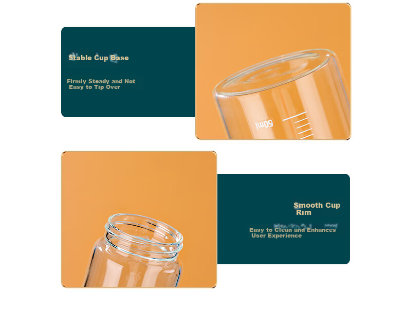 Baijie Borosilicate Glass Cup Portable 400ml Measuring Tea Coffee Soy Milk Milk Cup for Women 10