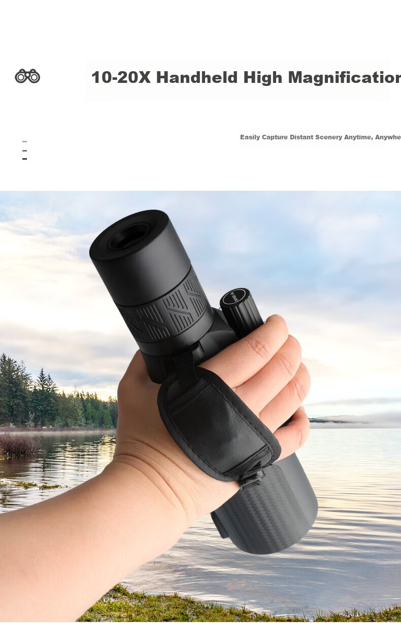 BOSMA Focus 10-20x50M Monocular Telescope High-Definition High-Power Low-Light Night Vision Outdoor Concert Travel Viewing 7