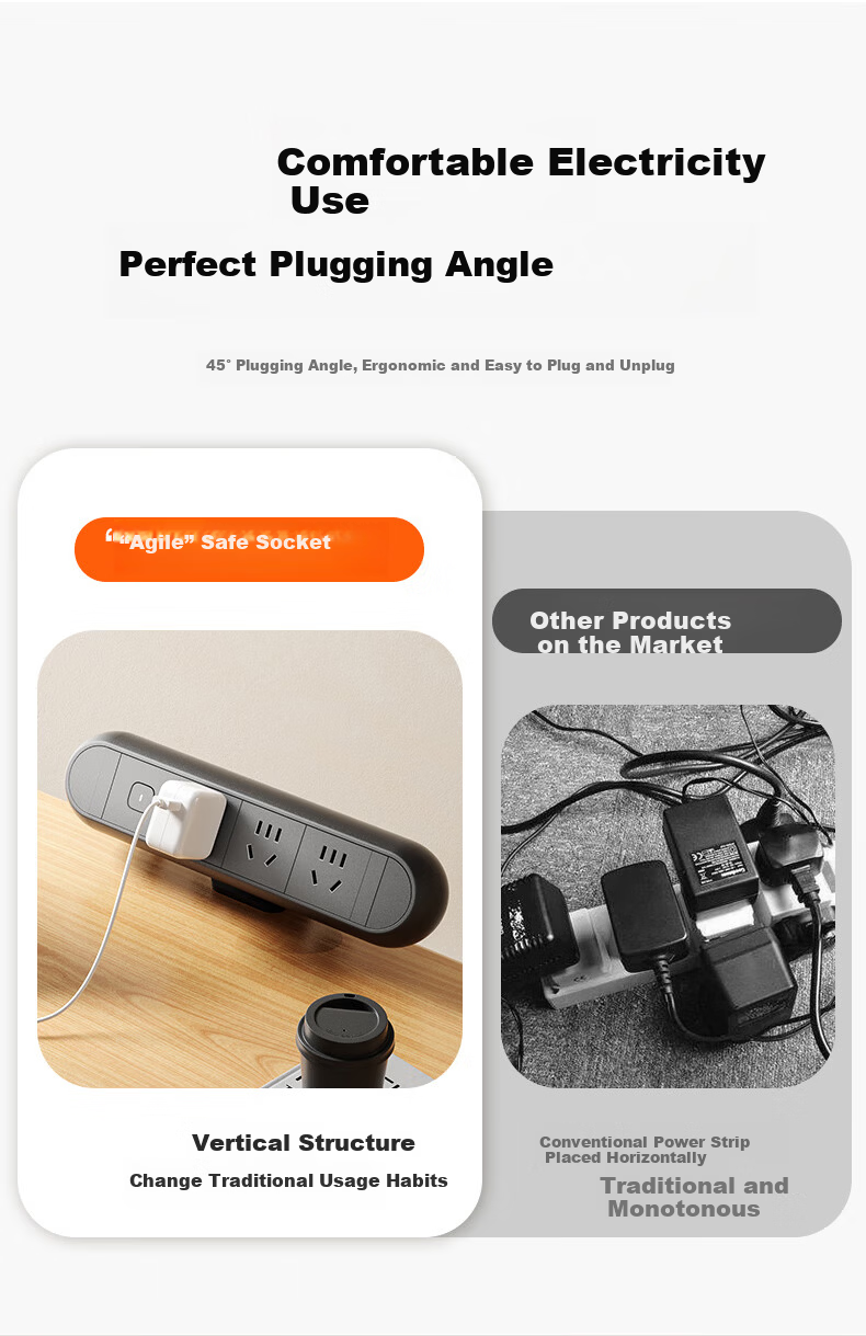 Lianggong Desk Clamp Socket Desktop Embedded Liftable Retractable Multifunctional Home Gaming Computer Office Desk Invisible Power Strip 3-Socket Outlet 3