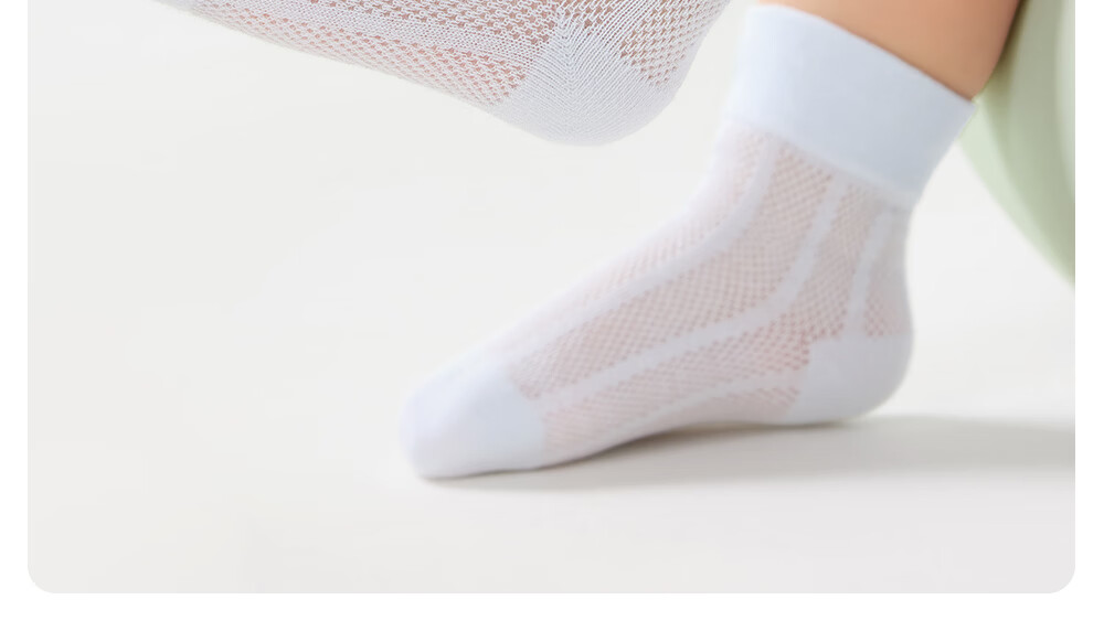 Betis Children's Socks 5-7 Years Summer Ultra-Thin Breathable Mesh Socks Non-Binding A-Class Seamless Mid-Calf Socks for Boys and Girls 20