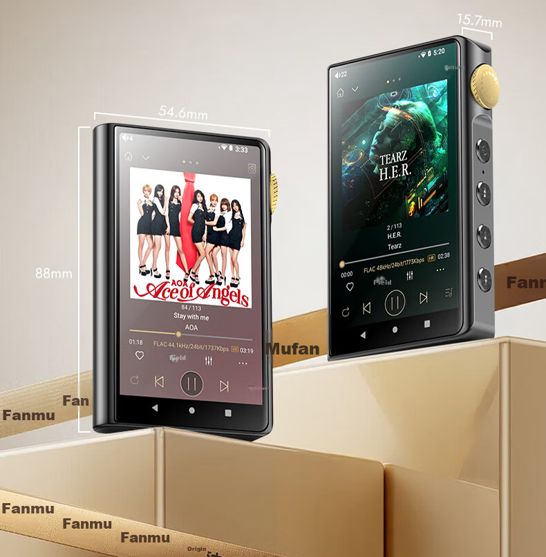 Fanmu Music Player Bluetooth MP3 Portable HiFi Lossless Audiophile DSD Android Wi-Fi Version with Expandable Card Slot BF32 Black 32