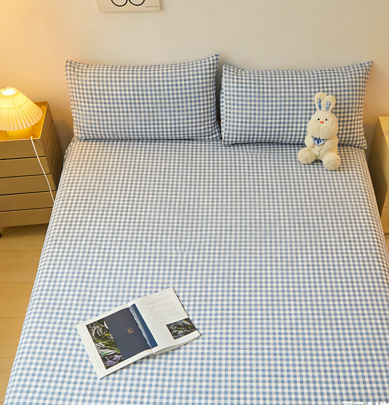 Grace Class A Antibacterial Waterproof Fitted Sheet Student Dormitory Single Bed Cover 120*200cm Gentleman Gray 3