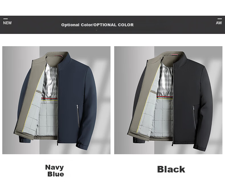 TUCANO Padded Men's Autumn Winter Short Thickened Stand Collar Jacket Middle-aged and Elderly Executive Dad's Coat 4