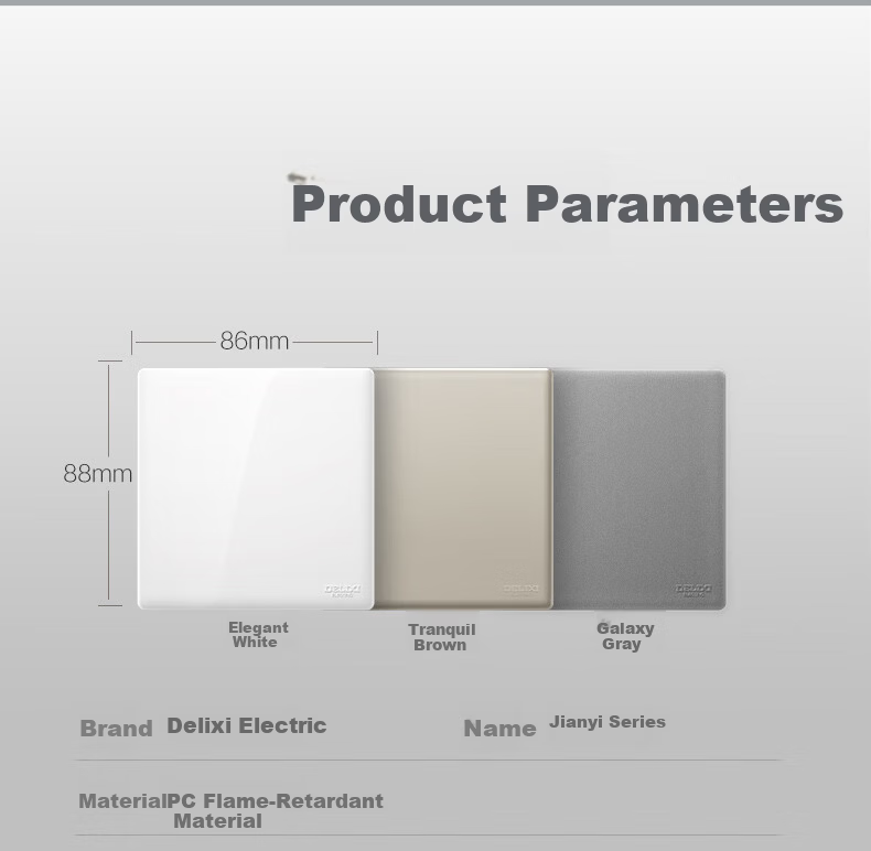 DELIXI 86-Type Ultra-Thin Matte Large Panel 260 Galaxy Gray Single-Gang Single-Control Switch Socket Panel 30