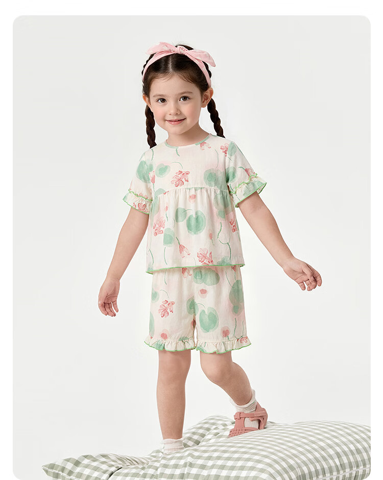 Balabala Baby Summer Pajama Set Air-Conditioned Clothing Anti-Cold Children's Homewear Lightweight Cool Comfortable 26