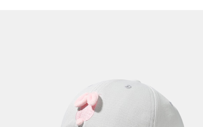 CACUSS Women's Duckbill Cap Spring Summer Cute Embroidered Little Rabbit Pure Cotton Soft Top Baseball Cap Playful Youthful Face-Slimming Dark Brown 27