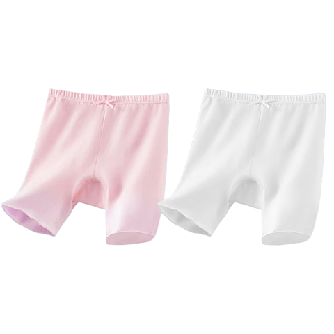 Langsha Girls' Safety Underwear 2-in-1 Cotton Children's Underpants Baby Anti-Exposure Leggings 2-Pack