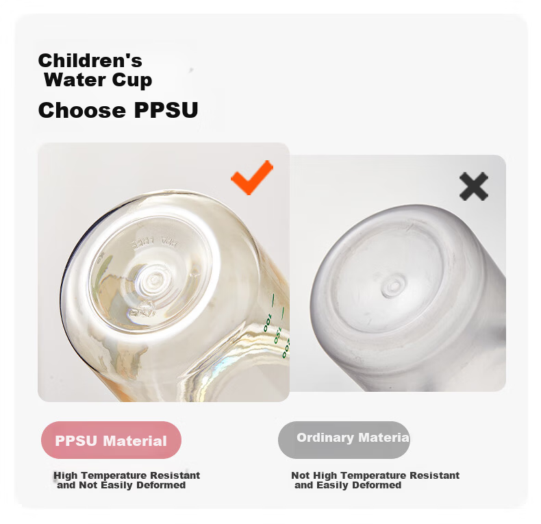 Lock&Lock Straw Cup Children's Water Bottle 3-6 Years Old Direct Drinking Cup Kindergarten Baby Drinking Cup PPSU Portable Outdoor Water Bottle 4