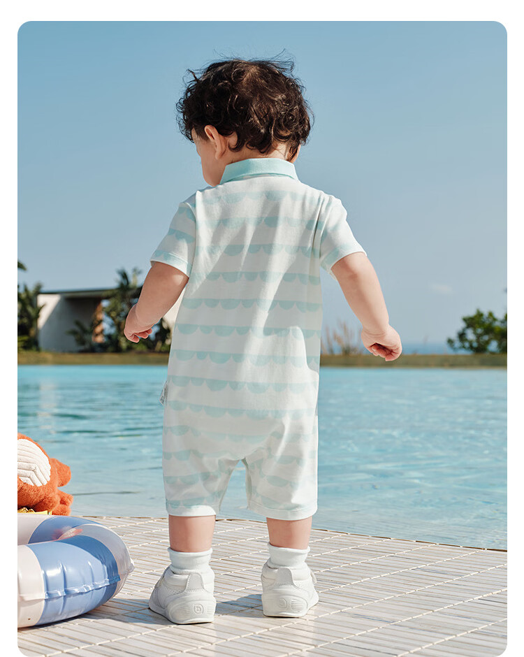 Balabala [balaOne] Baby Romper Infant Jumpsuit 2026 Polo Collar Gentleman Style Fashionable 8