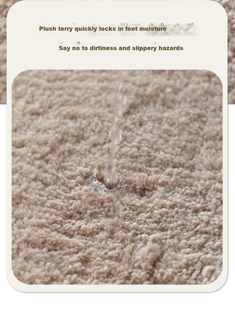 Saibosi Cream Style Bathroom Door Plain Color Antibacterial Water-Absorbent Non-Slip Floor Mat High-End Toilet Rug 50X80CM 4
