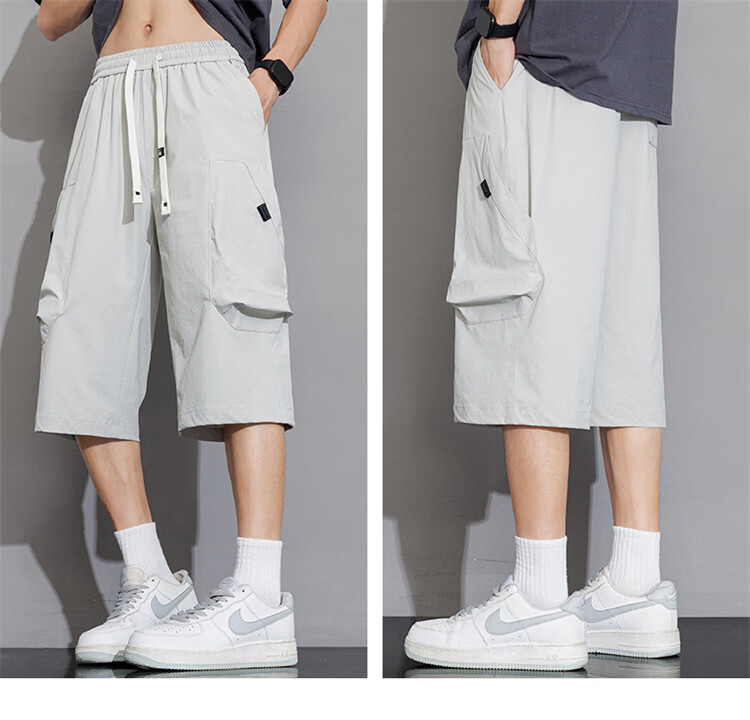 MARK FAIRWHALE Men's Summer Loose Lightweight Seven-Point Shorts Large Size Stretch Casual Quick-Dry Work Pants 10