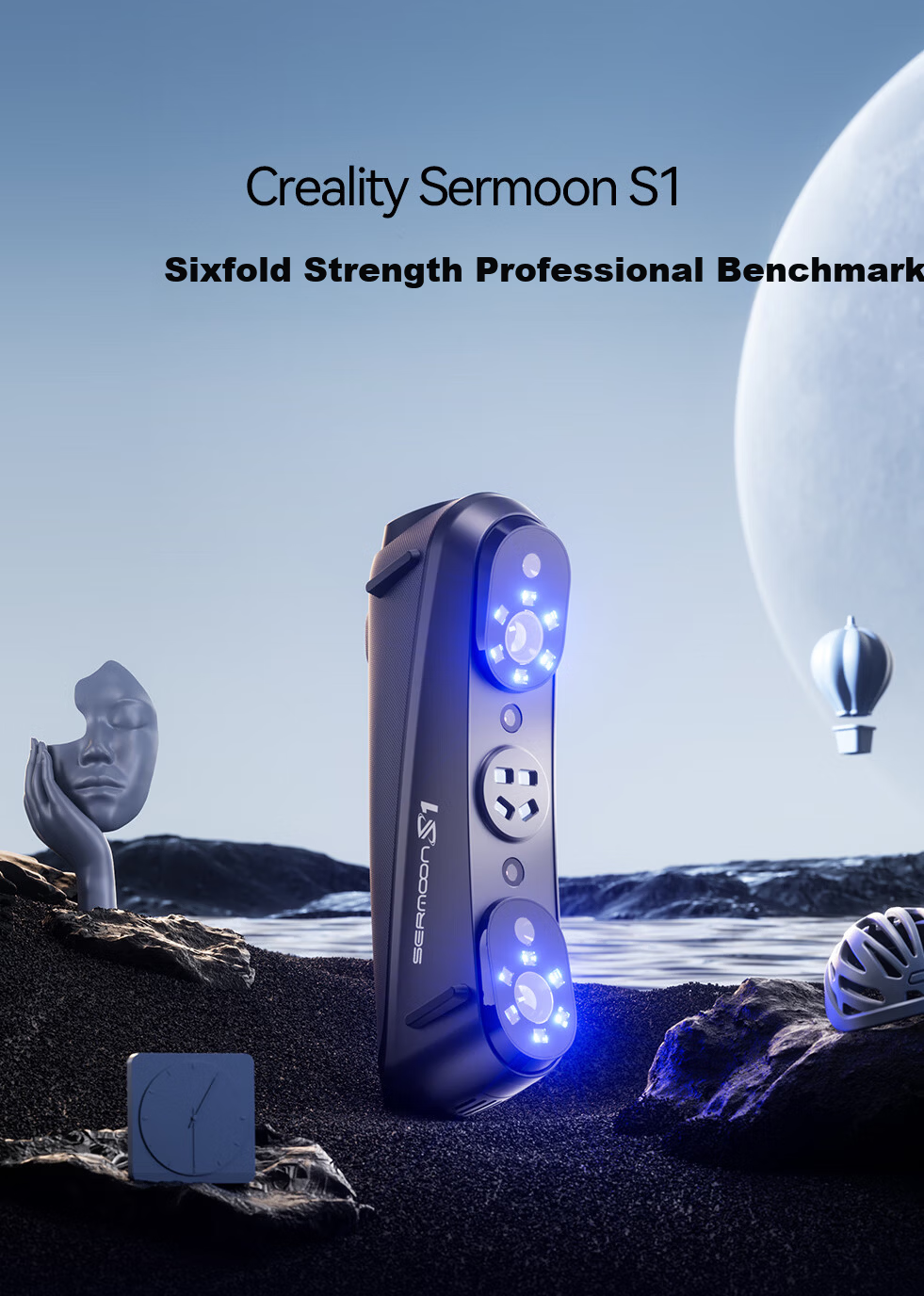 Creality 3D Sermoon S1 Handheld Portable 3D Scanner Home Student Educational Modeling Device Full-Color HD Reverse Modeling Sculpture Human Body Auto Parts Data Collection 1