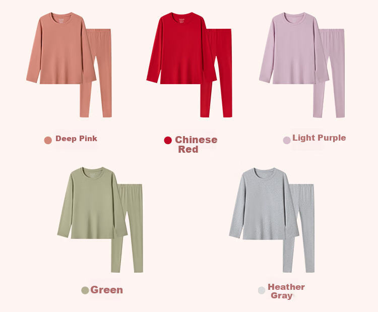 Schiesser 7A Antibacterial Women's Crew Neck Thermal Underwear Amino Acid Thermal Set Deep Pink S 6