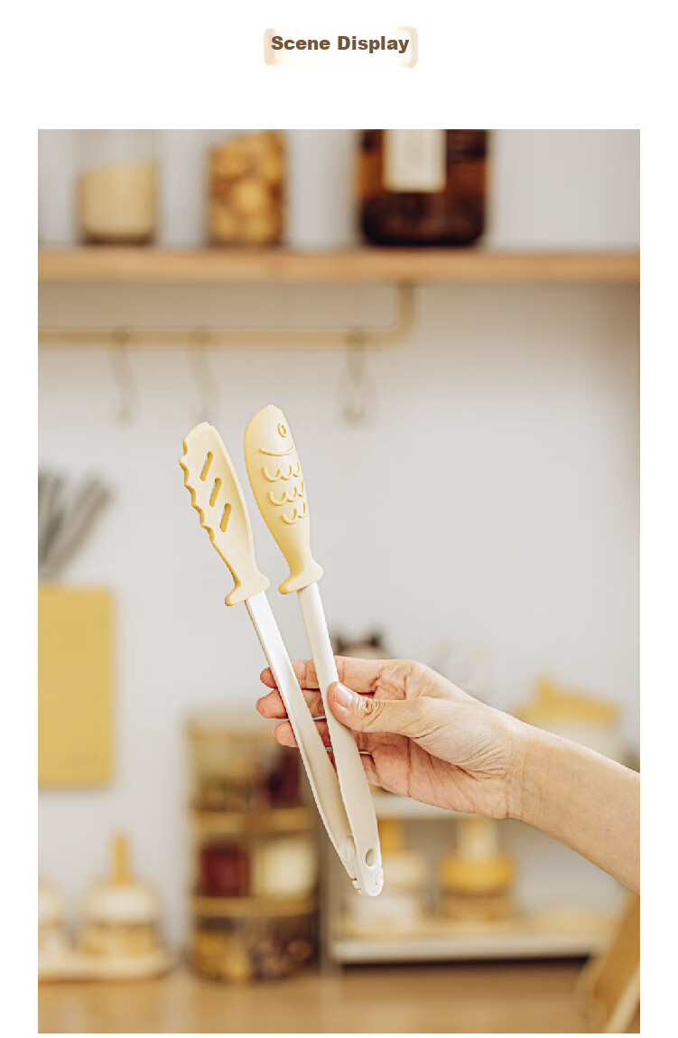 Shuke Fish Tongs, Kitchen Barbecue Tongs, Multifunctional Food Tongs, Heat-Resistant Silicone Barbecue Steak Tongs 14