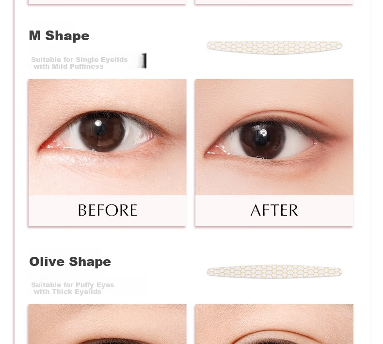 Unny Club Donut Double Eyelid Tape M-Shaped 150pcs Invisible Transparent Triangular Natural Seamless Eyelid Shaping for Women 20