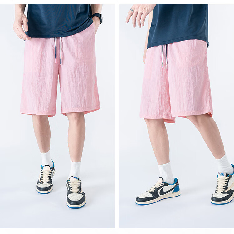 GLM Men's Summer Loose Comfortable Shorts, Wearable Outside, Five-Point Chinese Style Basketball Running Pants 26