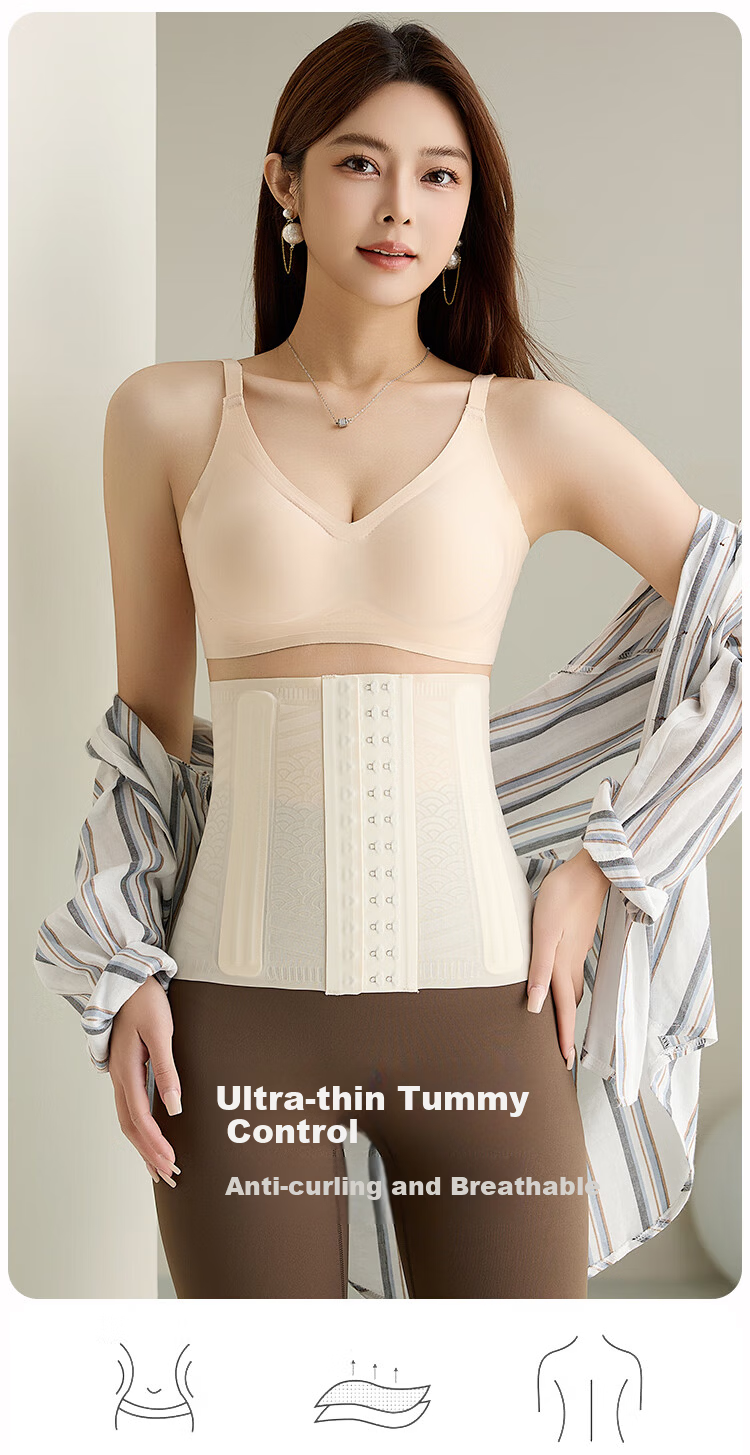 GRACEWELL Ultra-Thin Postpartum Waist Trainer Belly Slimming Belt Strong Waist Shaping Corset 1
