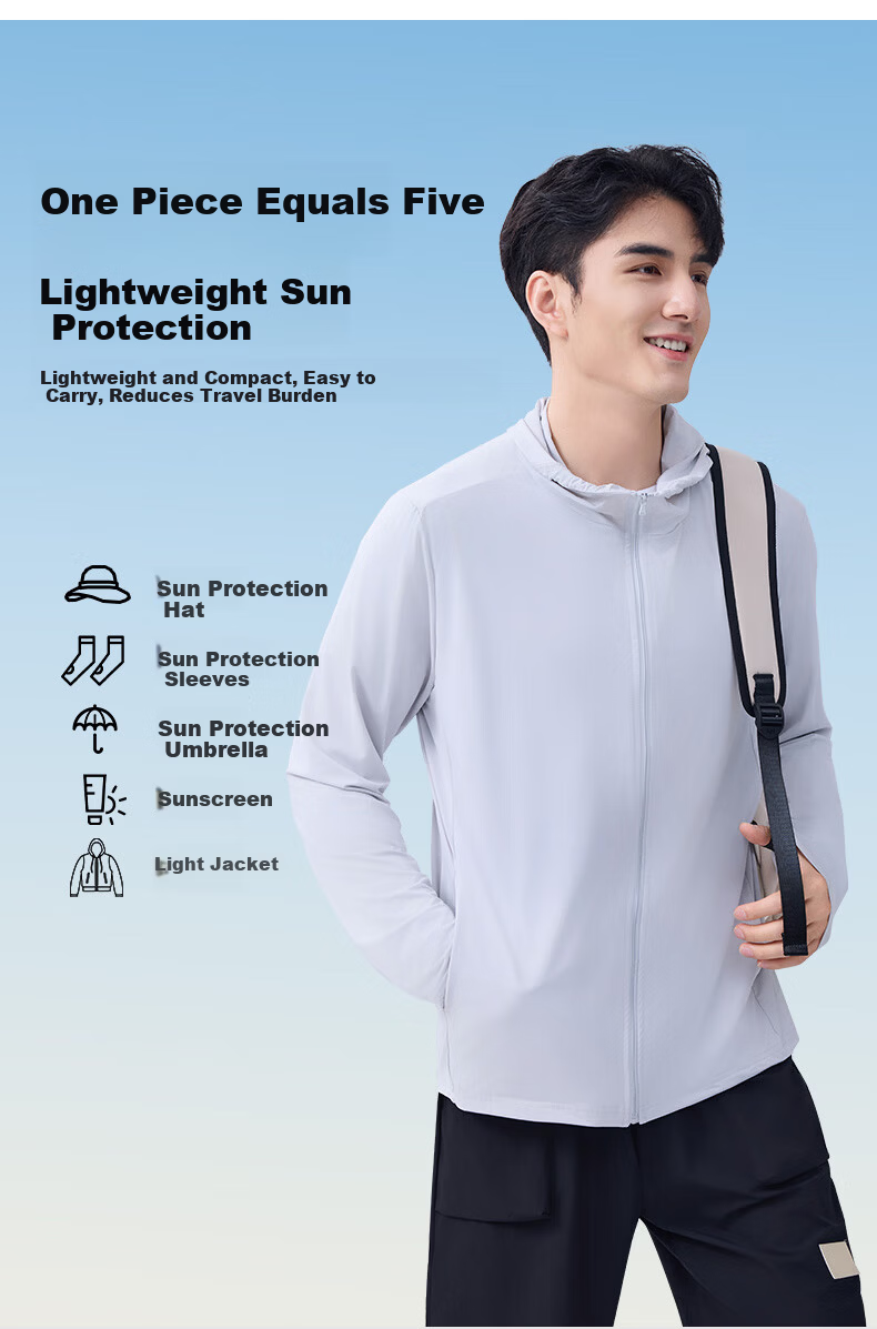 Langsha Men's Ice Silk Sunscreen Jacket Spring Summer UV Protection Ultra-Thin Breathable Outdoor Skin Jacket Fishing Coat 4