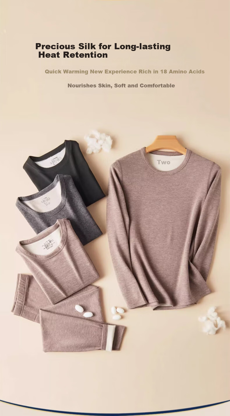 BOPRUIEY Men's Pure Cotton Thermal Underwear Set Autumn Winter Long Johns Cotton Base Layer Shirt and Pants 9