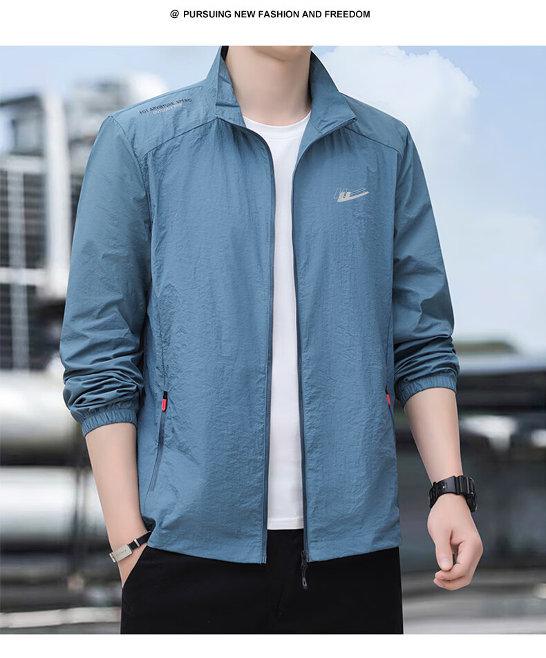Warrior Men's Summer Ice Silk Cooling Lightweight High UV Protection Breathable Quick-Dry Jacket 15