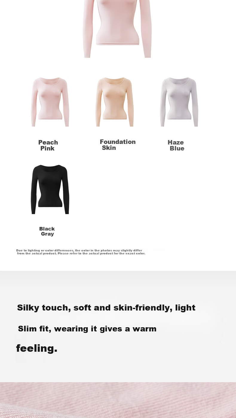 YOUKESHU Women's Thermal Underwear Set Moisturizing Coconut Oil Skin Care Seamless Slim Fit Comfortable Base Layer 16